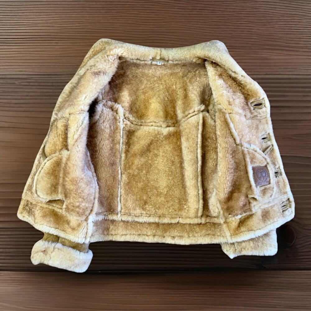 VTG The Sheepskin Traders Shearling Suede Coat Jacket Sz 38 Rancher Tan 80s,USA‎ - Picture 3 of 10